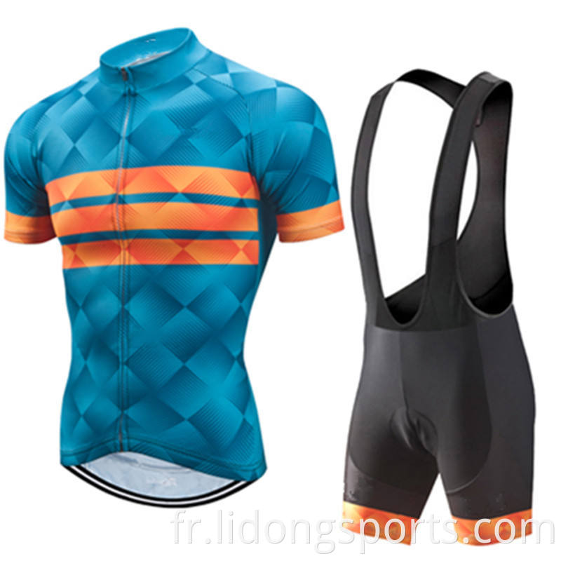 Bicycle anti-UV respirant porte un maillot de cyclisme à manches courtes pour les hommes